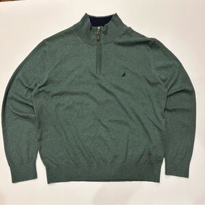 Nautica Men's Olive 1/4 zip up